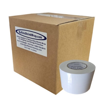 4" x 180' White Shrink Wrap Tape Case of 12 Rolls